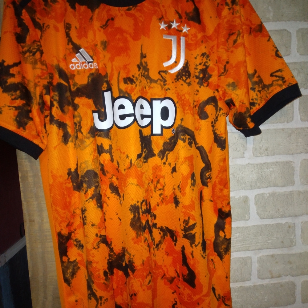 Adidas mens shirt size med orange an black
